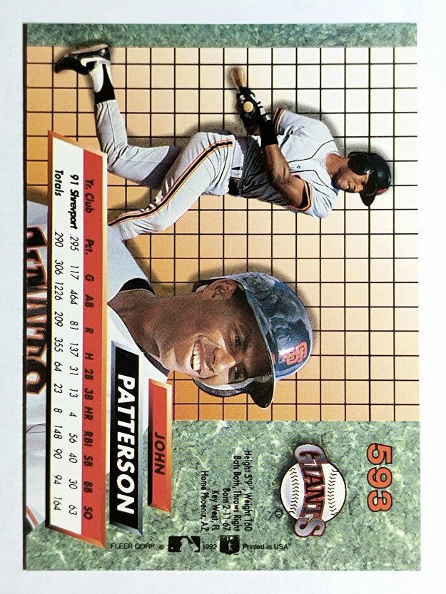 1992 Ultra #593 John Patterson RC