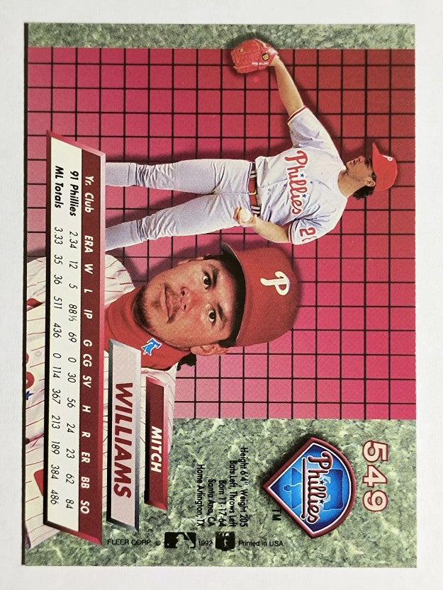 1992 Ultra #549 Mitch Williams