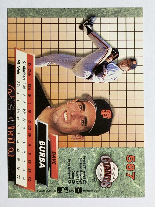 1992 Ultra #587 Dave Burba