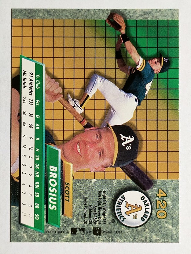 1992 Ultra #420 Scott Brosius RC