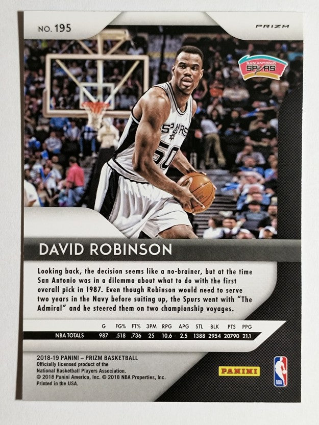 2018-19 Panini Prizm Prizms Red White and Blue #195 David Robinson