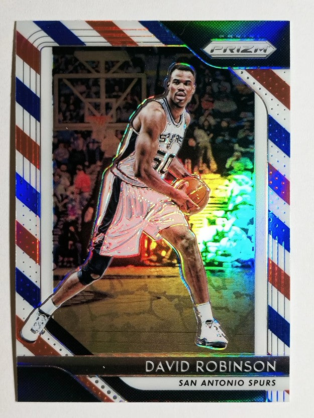2018-19 Panini Prizm Prizms Red White and Blue #195 David Robinson
