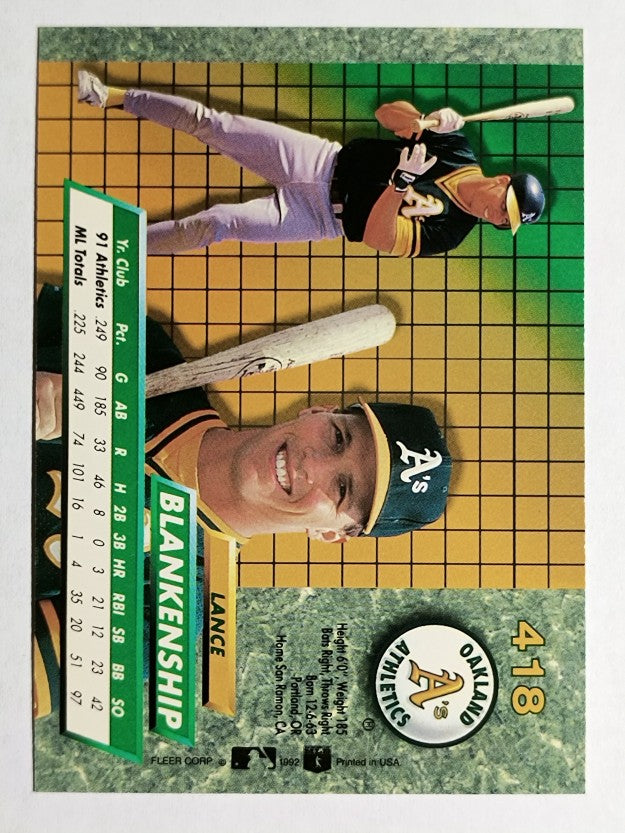 1992 Ultra #418 Lance Blankenship