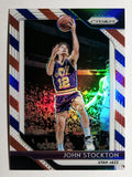 2018-19 Panini Prizm Prizms Red White and Blue #185 John Stockton