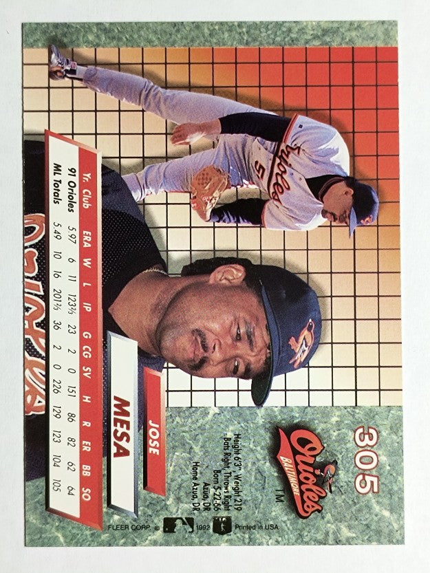1992 Ultra #305 Jose Mesa