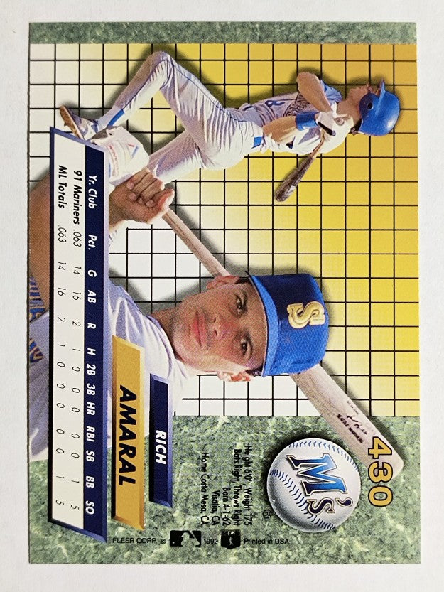 1992 Ultra #430 Rich Amaral