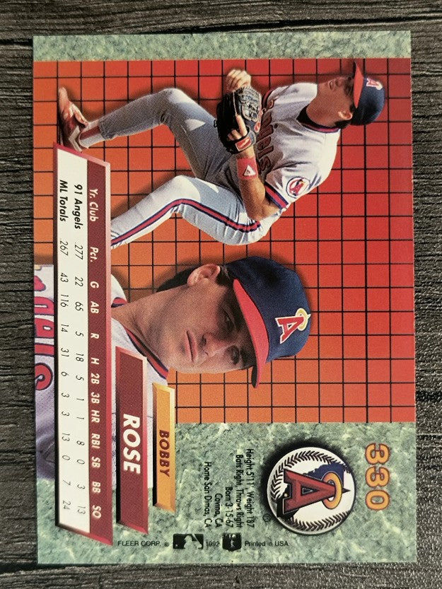 1992 Ultra #330 Bobby Rose