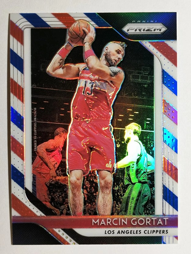 2018-19 Panini Prizm Prizms Red White and Blue #264 Marcin Gortat