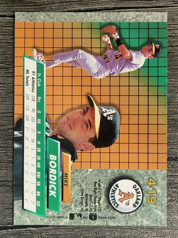 1992 Ultra #419 Mike Bordick