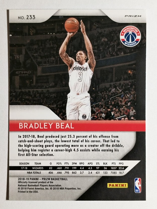 2018-19 Panini Prizm Prizms Red White and Blue #233 Bradley Beal