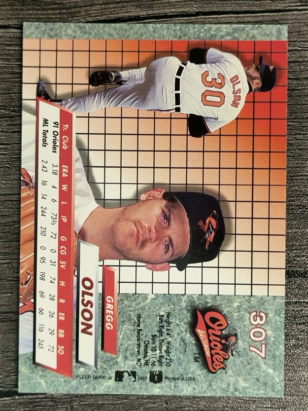 1992 Ultra #307 Gregg Olson