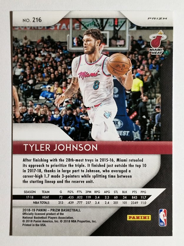 2018-19 Panini Prizm Prizms Red White and Blue #216 Tyler Johnson