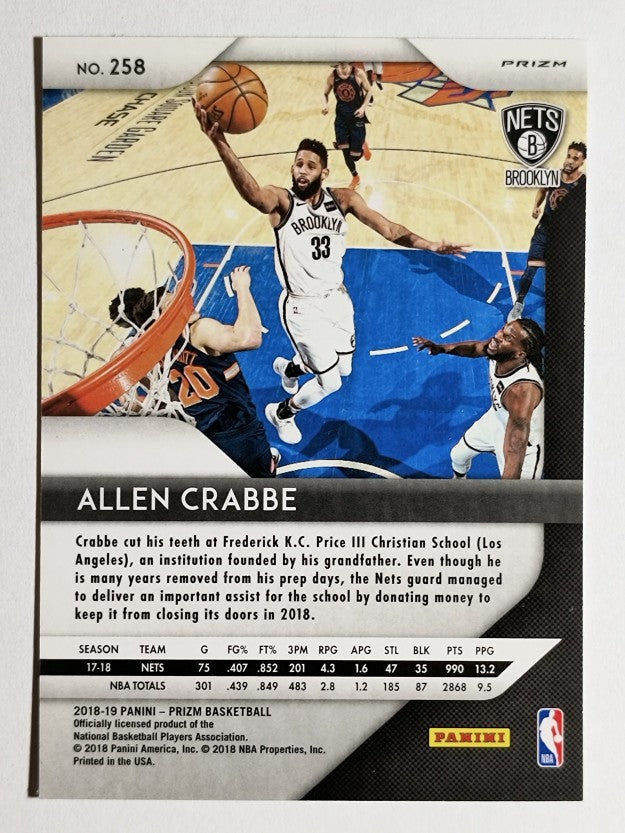 2018-19 Panini Prizm Prizms Red White and Blue #258 Allen Crabbe