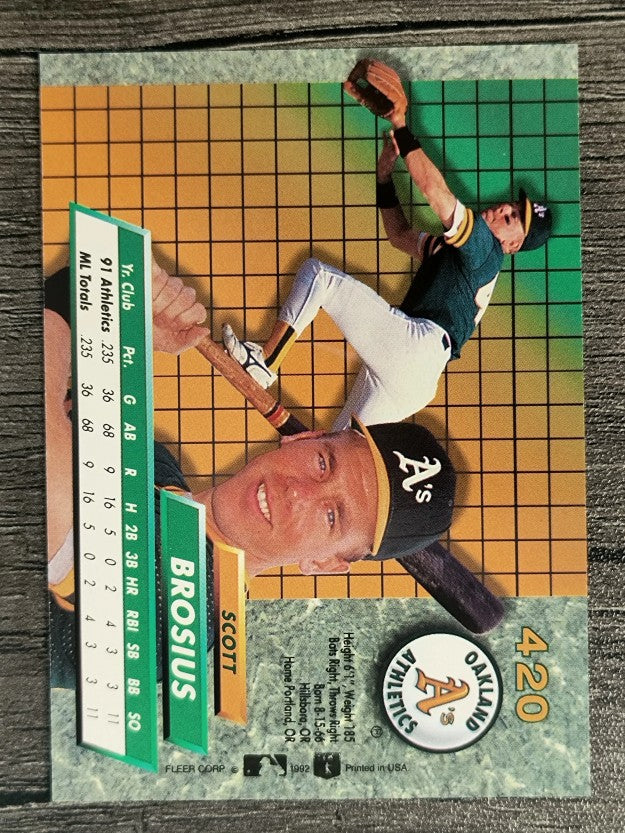 1992 Ultra #420 Scott Brosius RC