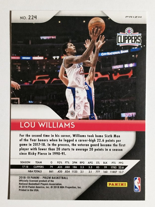 2018-19 Panini Prizm Prizms Red White and Blue #224 Lou Williams