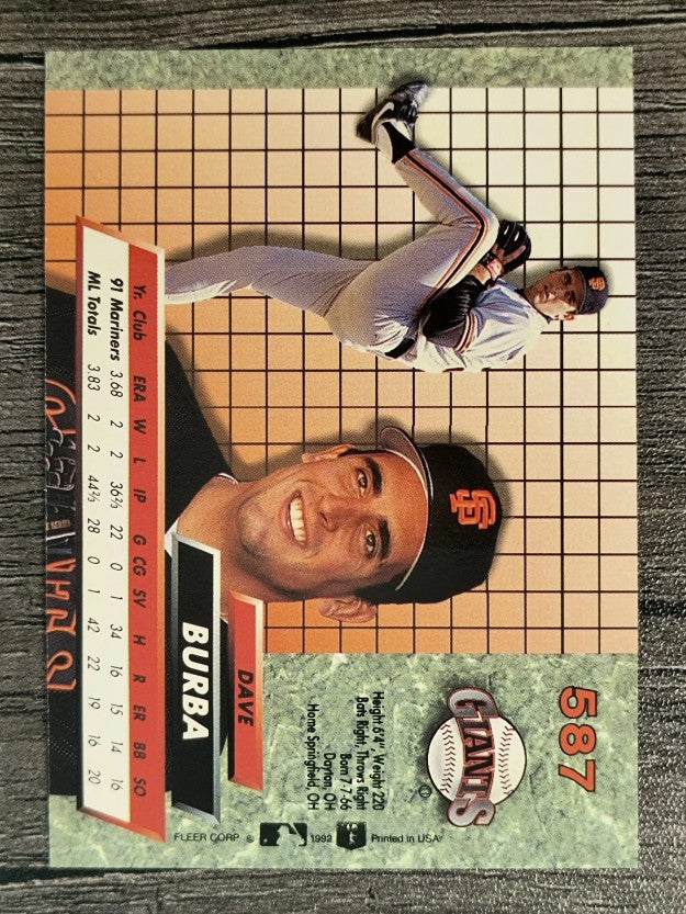 1992 Ultra #587 Dave Burba
