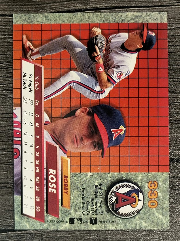 1992 Ultra #330 Bobby Rose