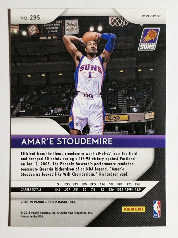 2018-19 Panini Prizm Prizms Red White and Blue #295 Amar'e Stoudemire