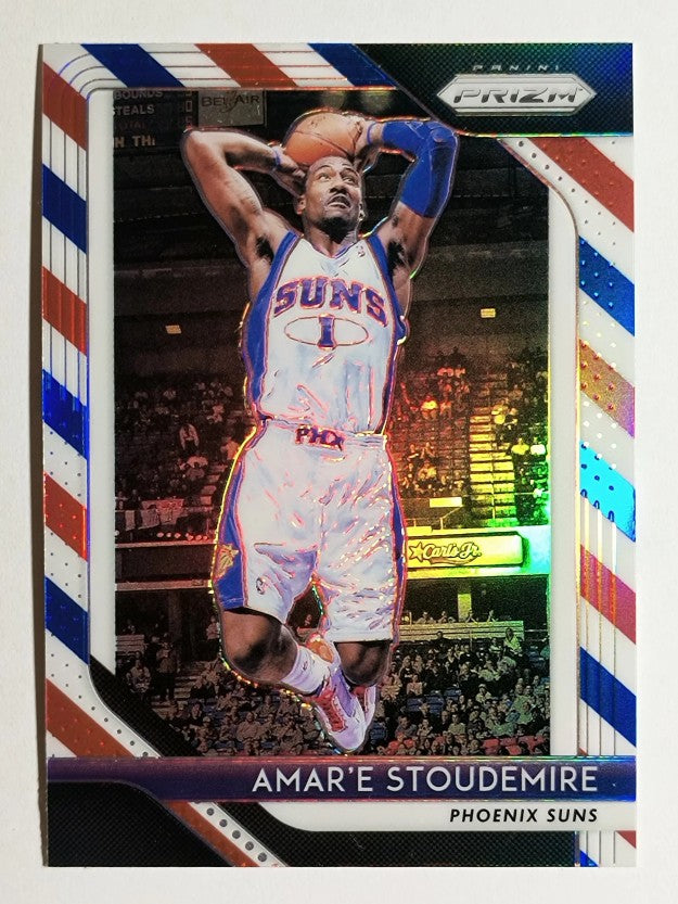 2018-19 Panini Prizm Prizms Red White and Blue #295 Amar'e Stoudemire