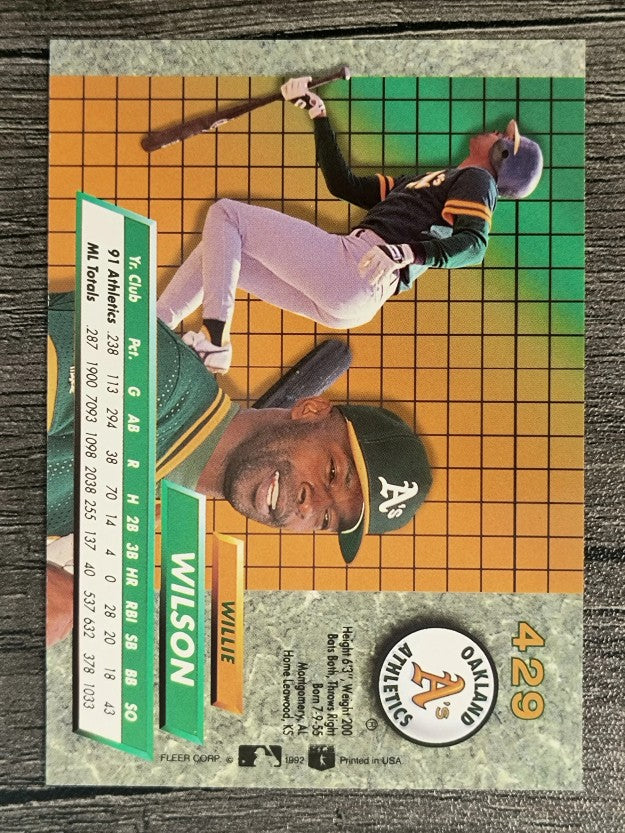 1992 Ultra #429 Willie Wilson