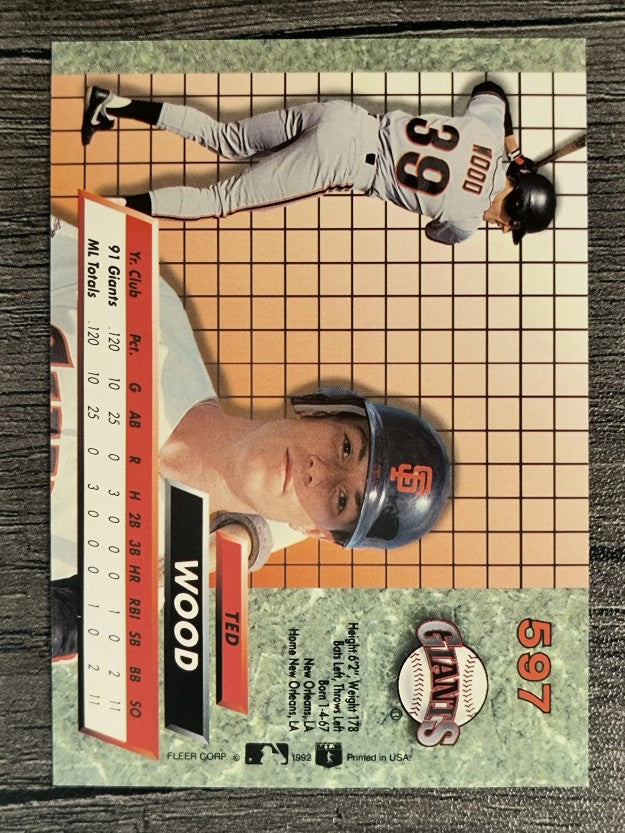 1992 Ultra #597 Ted Wood