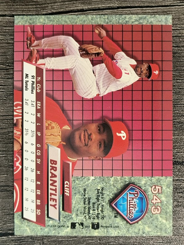 1992 Ultra #543 Cliff Brantley