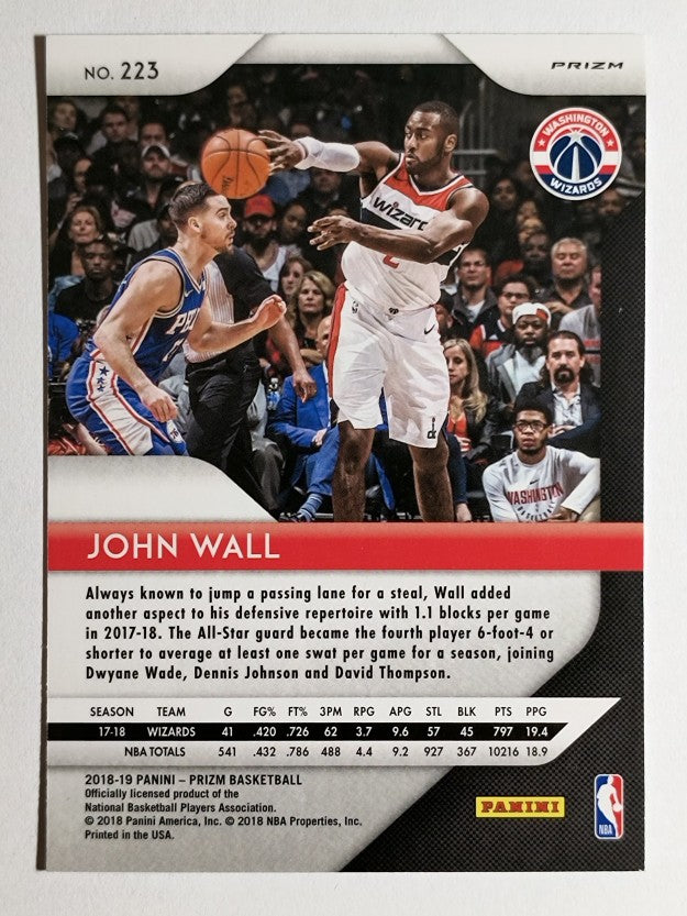 2018-19 Panini Prizm Prizms Red White and Blue #223 John Wall