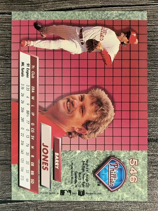 1992 Ultra #546 Barry Jones