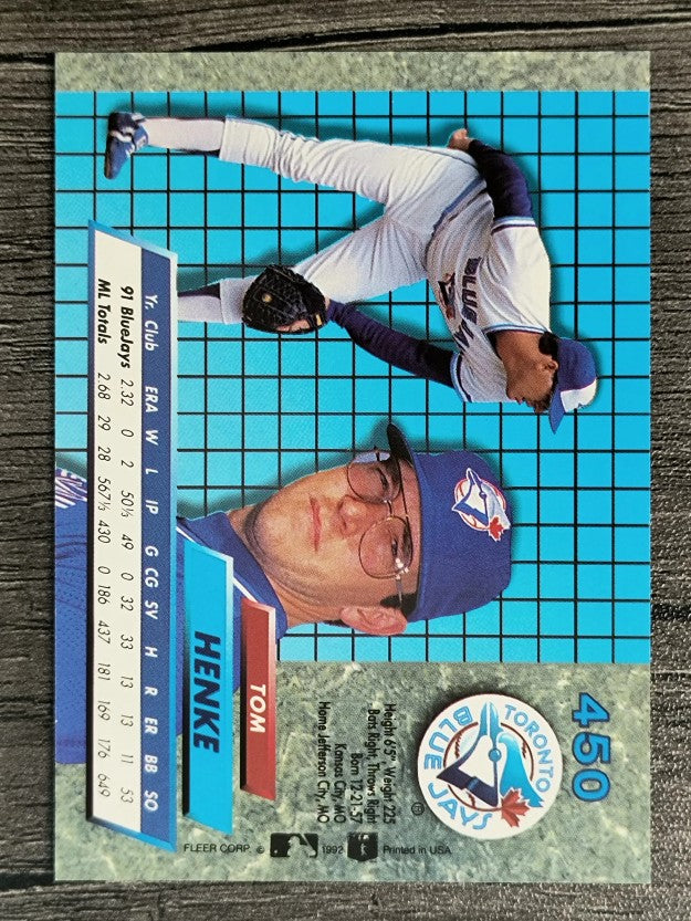 1992 Ultra #450 Tom Henke