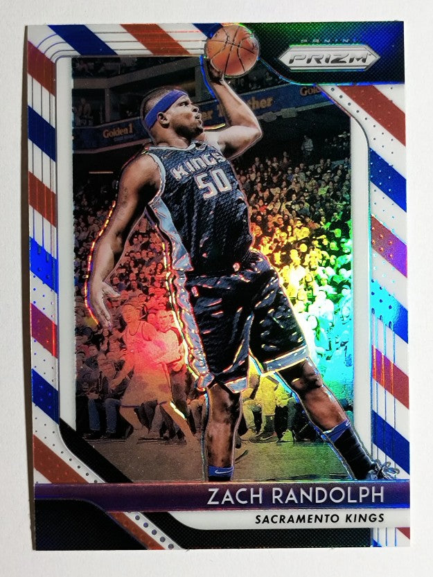 2018-19 Panini Prizm Prizms Red White and Blue #211 Zach Randolph