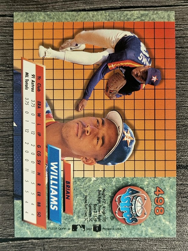 1992 Ultra #498 Brian Williams RC