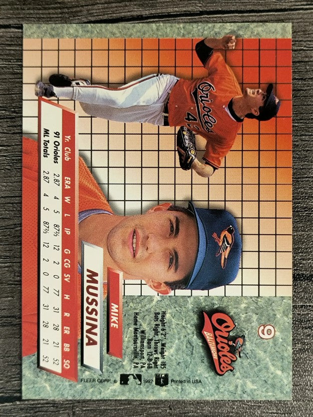 1992 Ultra #9 Mike Mussina