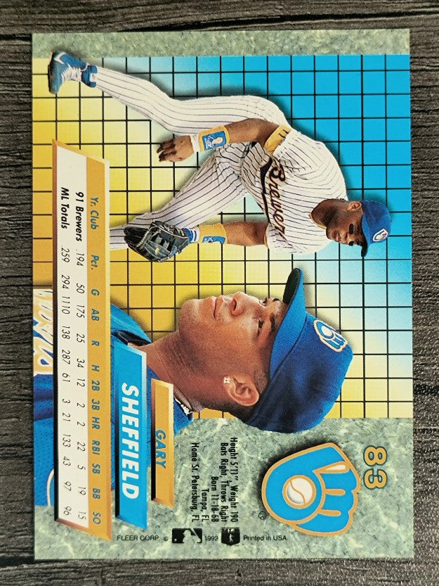 1992 Ultra #83 Gary Sheffield