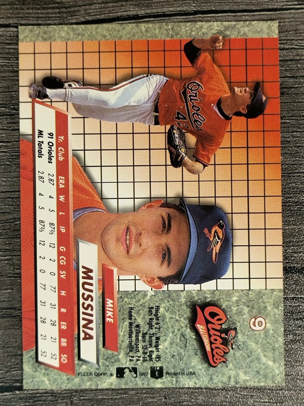 1992 Ultra #9 Mike Mussina