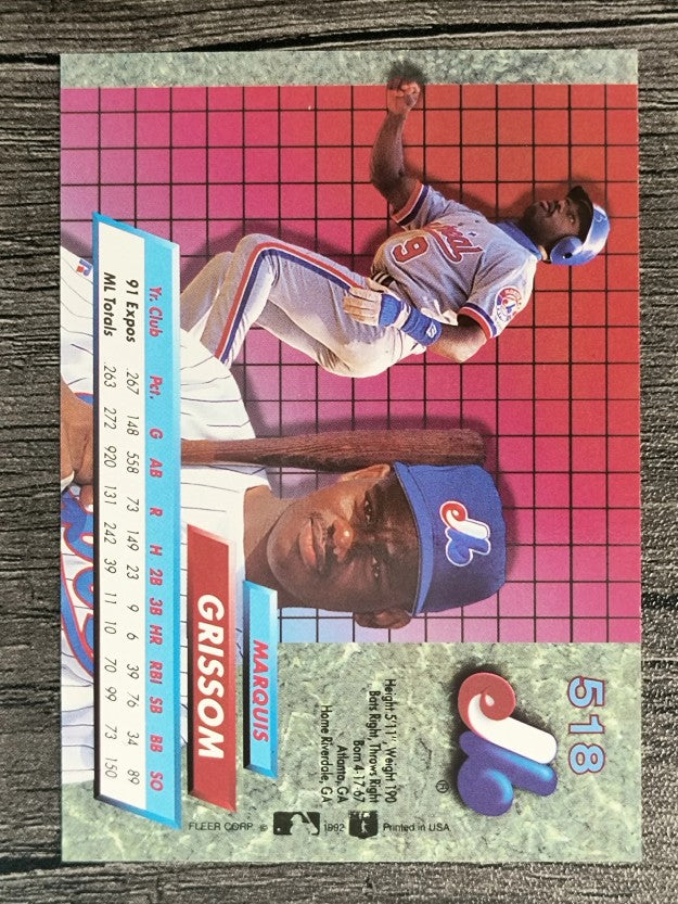 1992 Ultra #518 Marquis Grissom