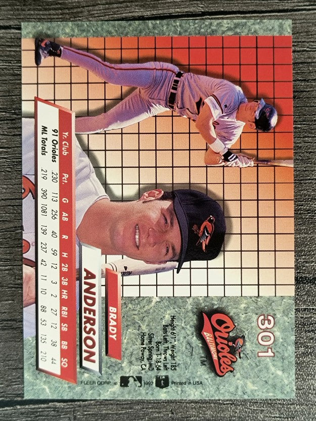 1992 Ultra #301 Brady Anderson