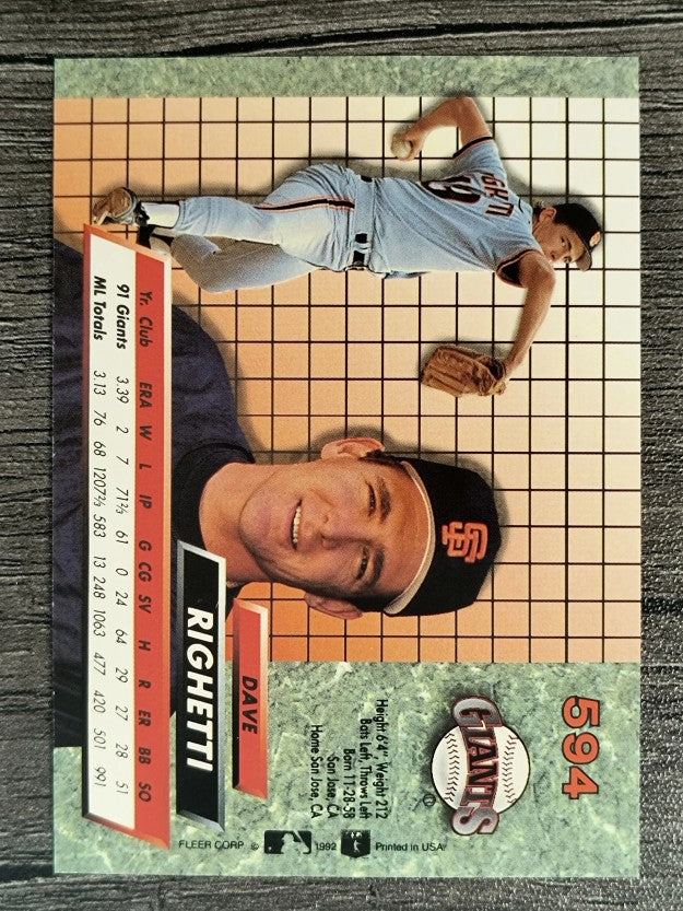 1992 Ultra #594 Dave Righetti