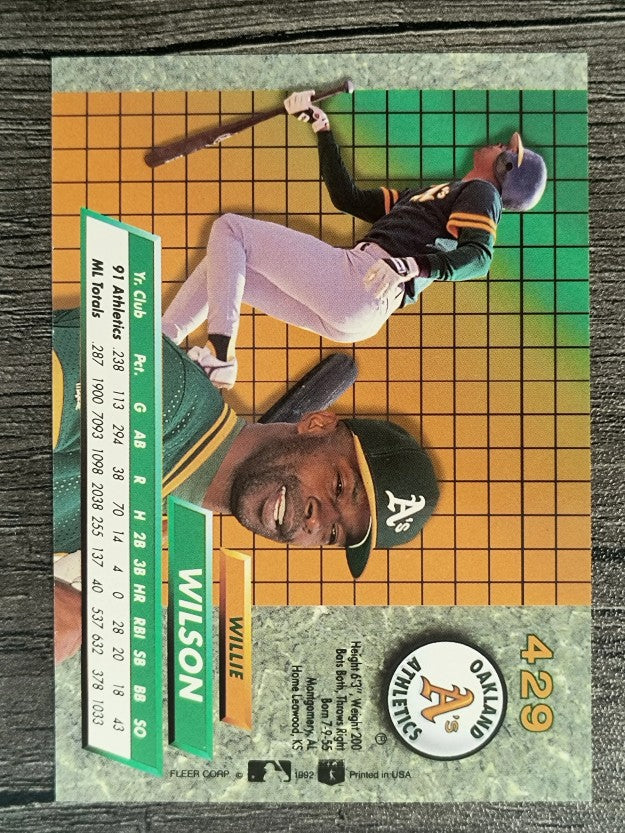 1992 Ultra #429 Willie Wilson