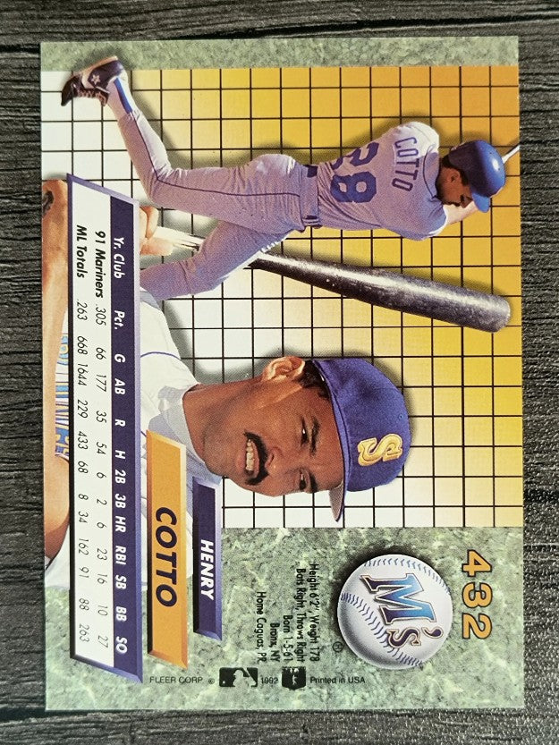 1992 Ultra #432 Henry Cotto