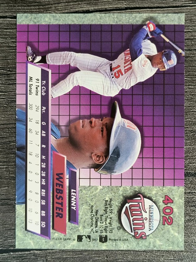 1992 Ultra #402 Lenny Webster