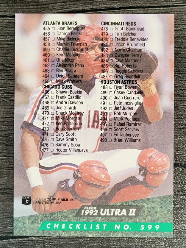 1992 Ultra #599 Checklist 401-500