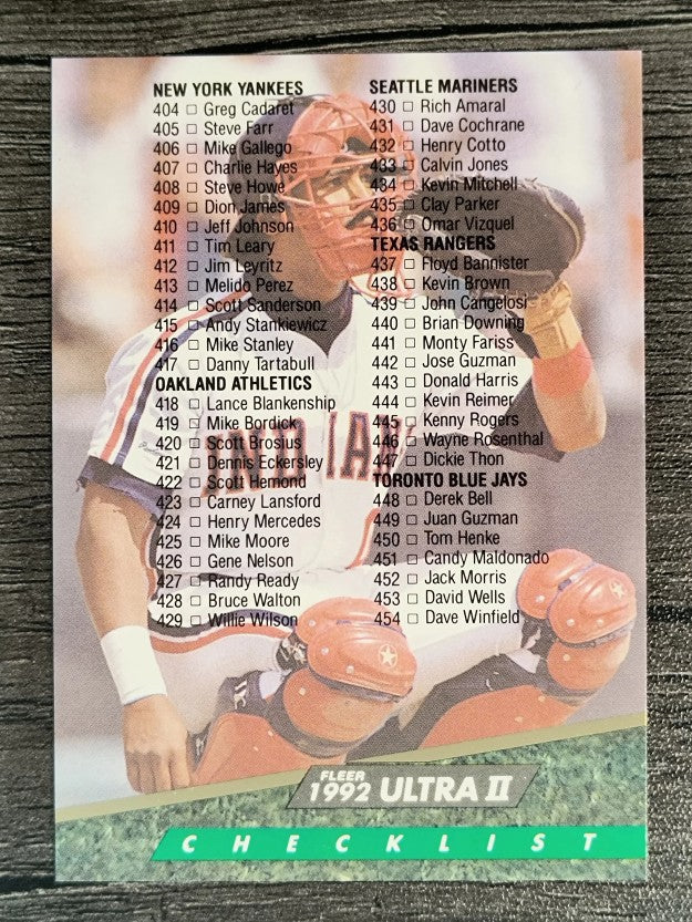1992 Ultra #599 Checklist 401-500