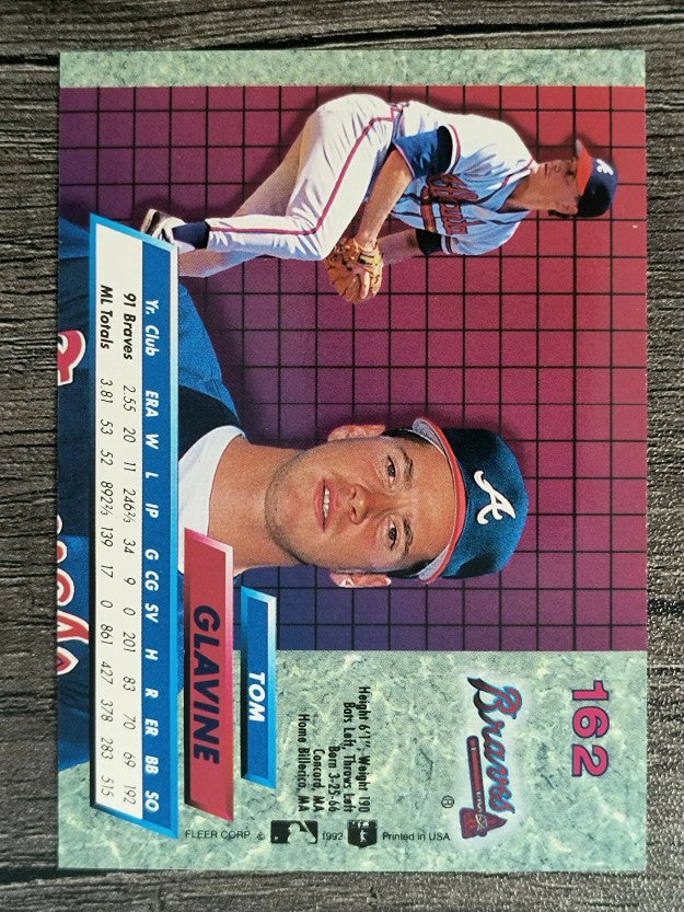 1992 Ultra #162 Tom Glavine