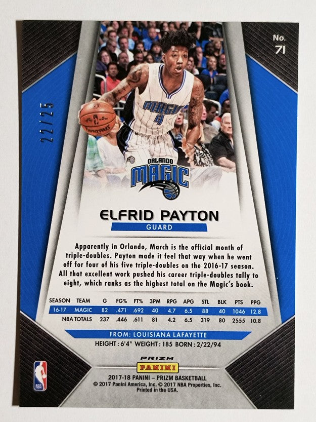2017-18 Panini Prizm Prizms Mojo #71 Elfrid Payton