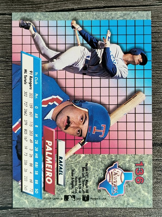 1992 Ultra #136 Rafael Palmeiro