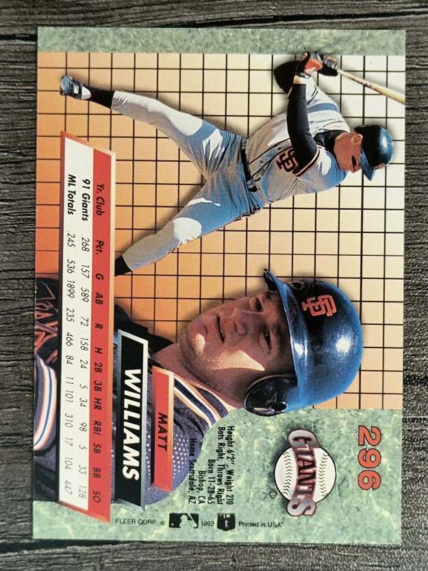 1992 Ultra #296 Matt Williams