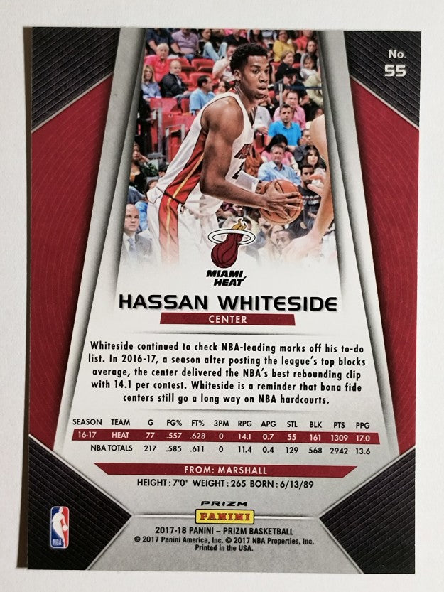 2017-18 Panini Prizm Prizms Green #55 Hassan Whiteside
