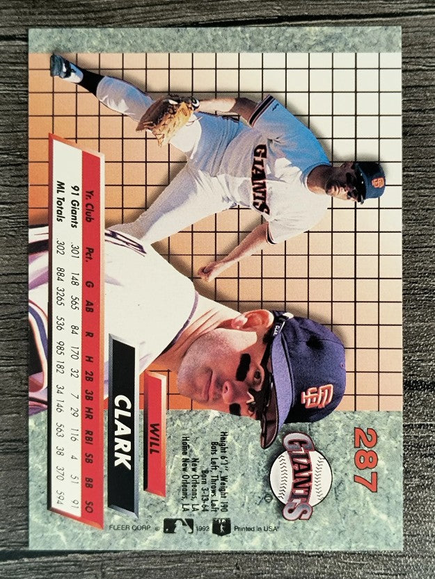 1992 Ultra #287 Will Clark