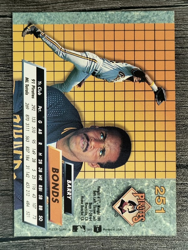 1992 Ultra #251 Barry Bonds