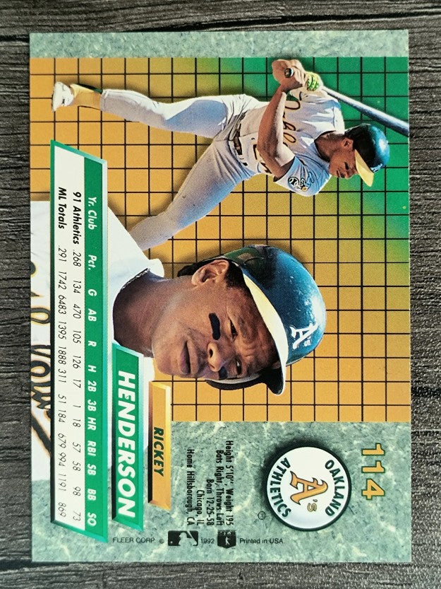 1992 Ultra #114 Rickey Henderson